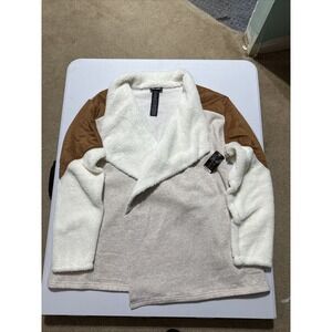 Wrangler Retro Faux Suede Fuzzy Open Front Cardigan Warm Winter XL